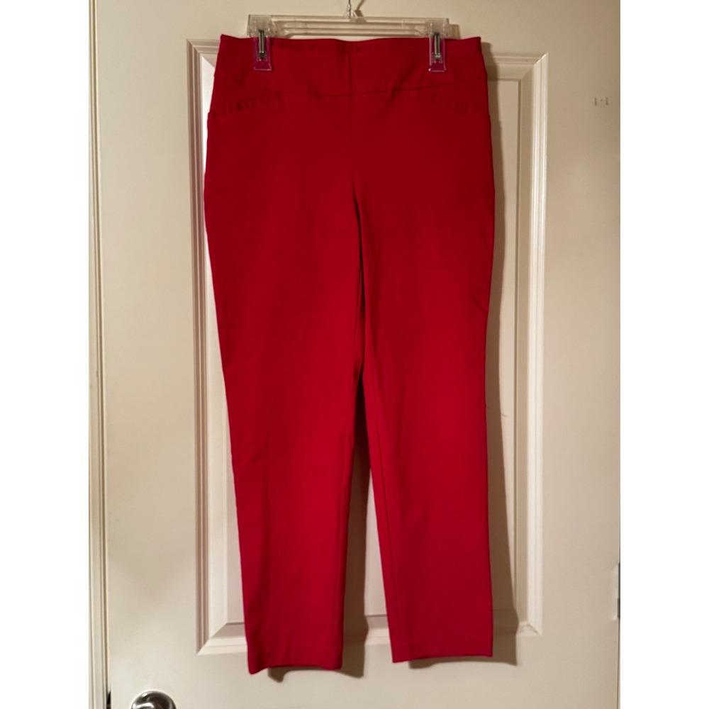 Chico's Perfect Stretch Ankle Pants 0.5 Bright Pink Slim Pull On Career Office